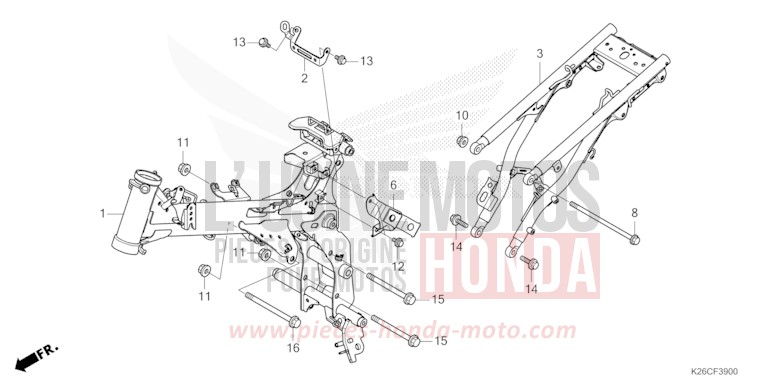 FRAME BODY for MSX GROM A MAT GUNPOWDER BLACK METALLIC (NH436) from 2024